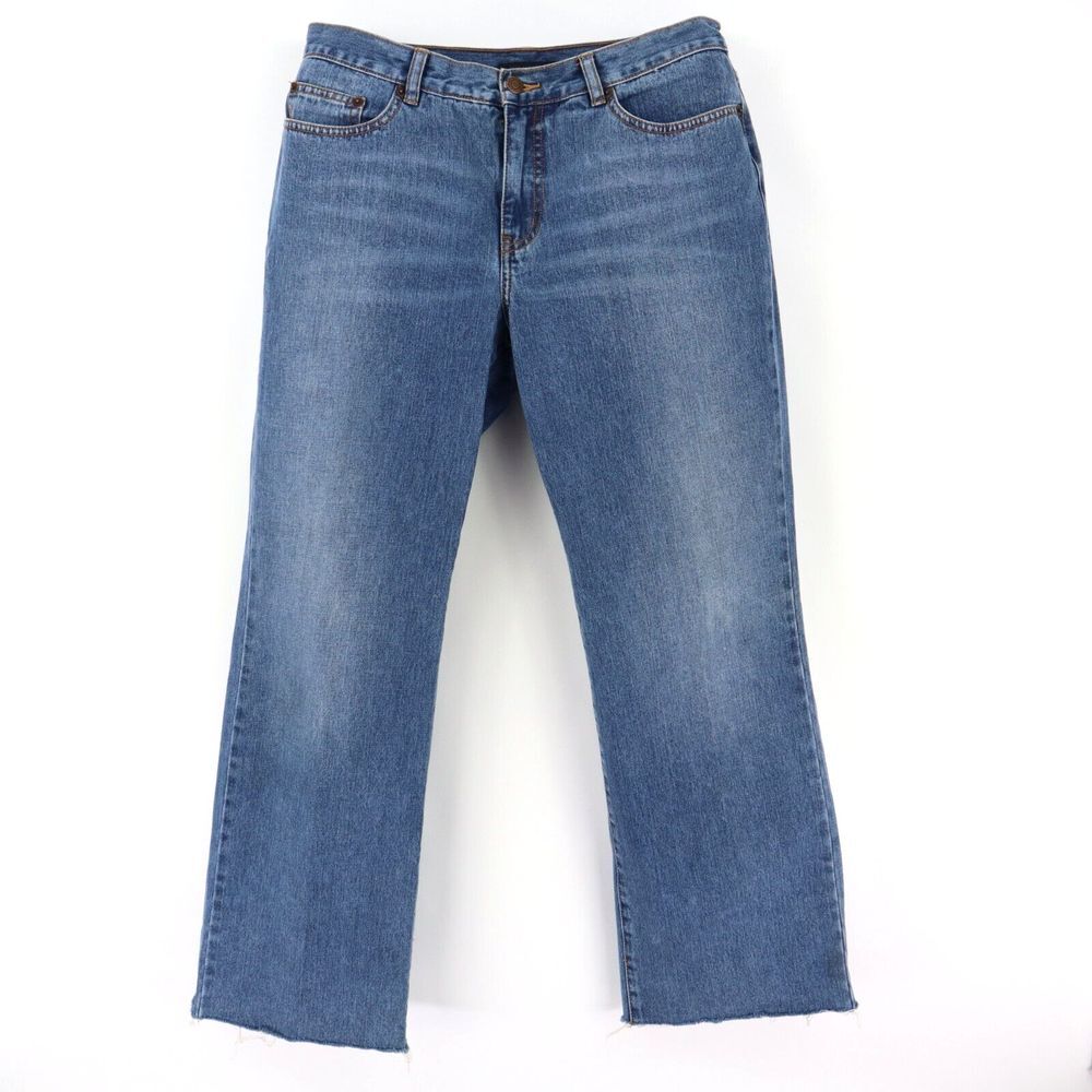 The Limited Cut Off Jeans Womens Size 12‎ Blue 100% Cotton Bootcut Mid Rise
